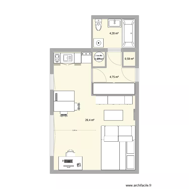 Appartement Tessa Lyon 3. Plan de 