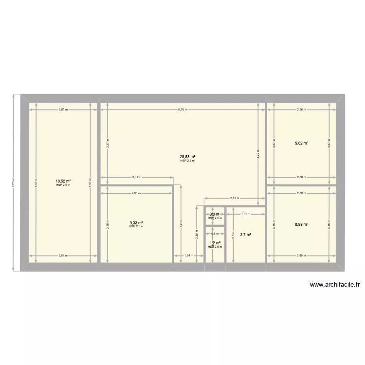 plan 1. Plan de 8  et 81 m²