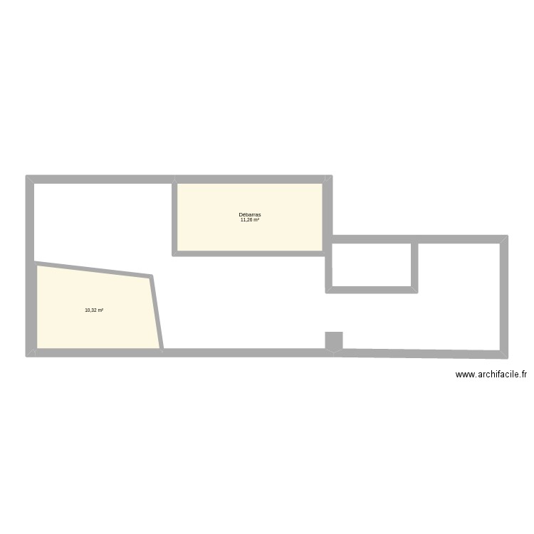 Ferel gite. Plan de 2 pièces et 22 m2