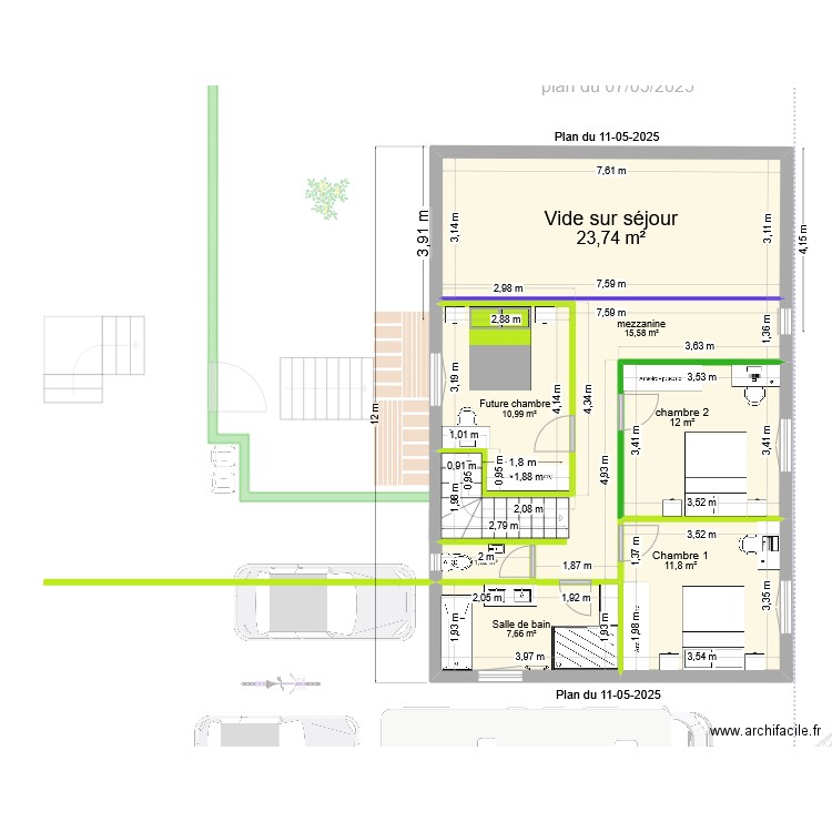 12 plan du 11 05 2025. Plan de 12 pièces et 169 m2