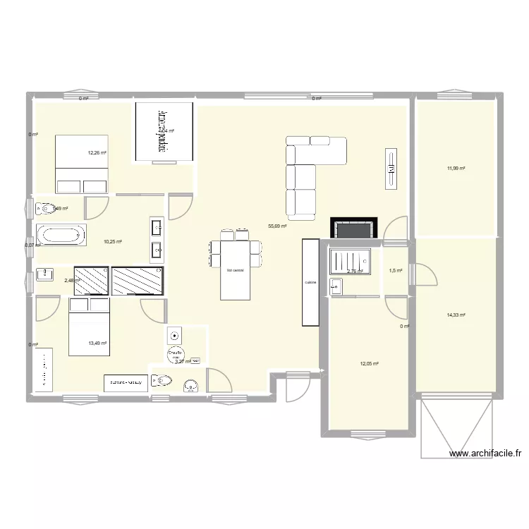 maisonsd. Plan de 19  et 146 m²