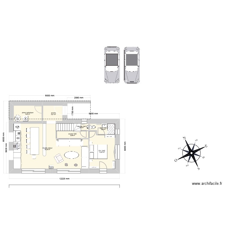 secondaire 5 chambres - steunou. Plan de 16 pièces et 118 m2