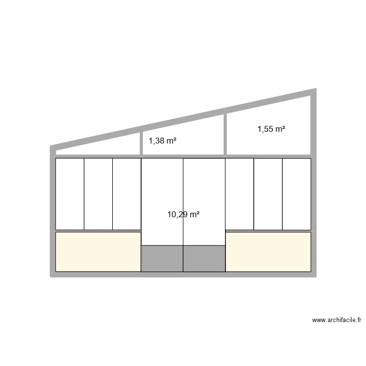 Facade Veranda Est. Plan de 3 pièces et 13 m2