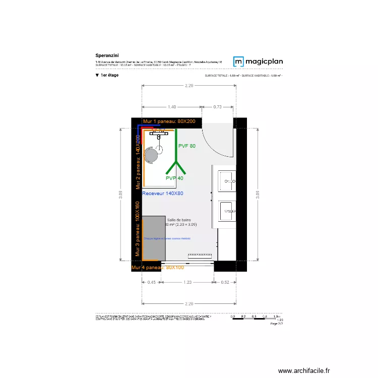 Plan Projet  Sp&eacute;ranzini. Plan de 
