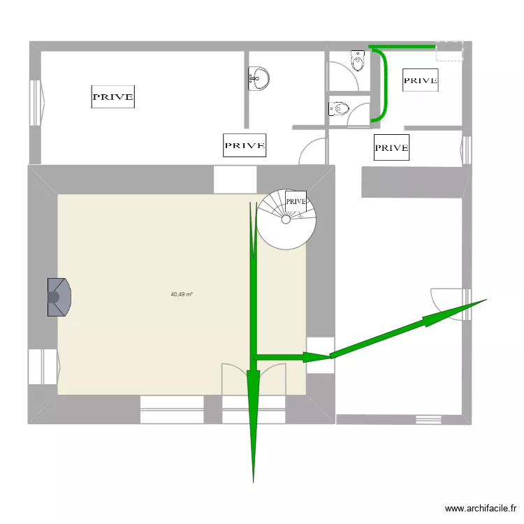 plan &eacute;vacuation artyshow. Plan de 1  et 40 m²