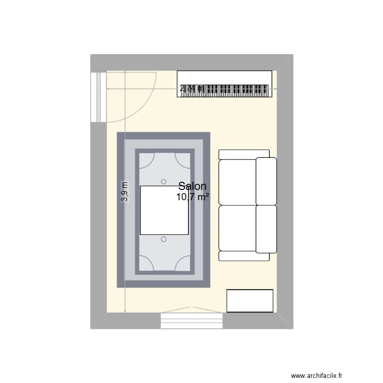 chambre salomé et mathis. Plan de 1 pièce et 11 m2