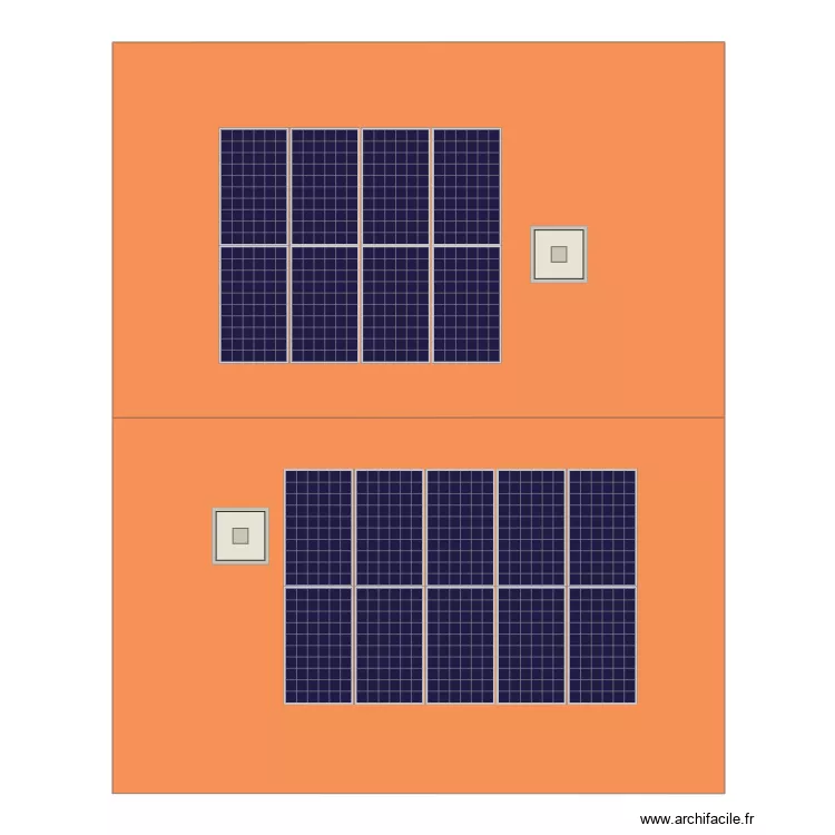 Toiture panneaux solaires. Plan de Toiture panneaux solaires. Plan de