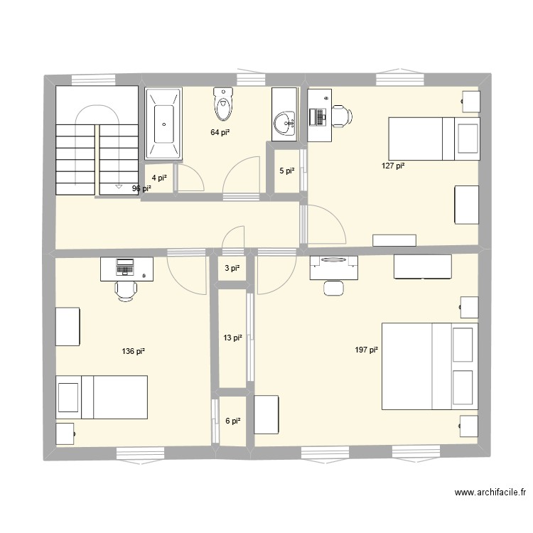 FG-21B. Plan de 10 pièces et 61 m2