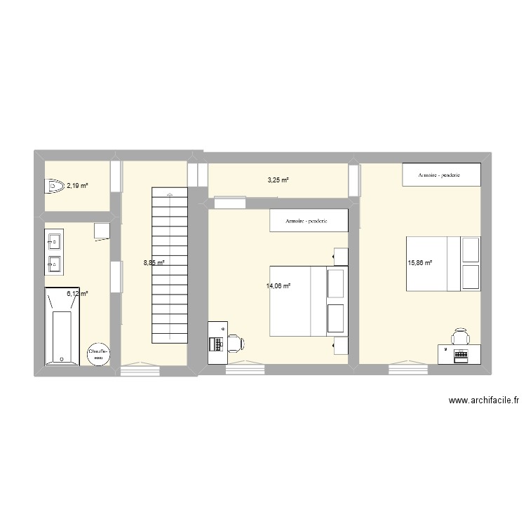 medrea p2. Plan de 6 pièces et 50 m2