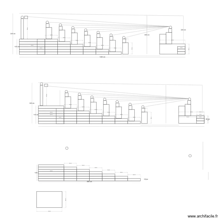 Coupe Auditoire. Plan de 
