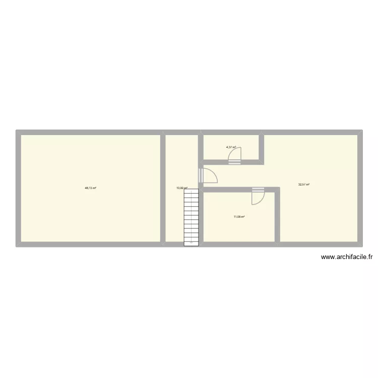 DEMI NIVEAU 3. Plan de 5  et 105 m²