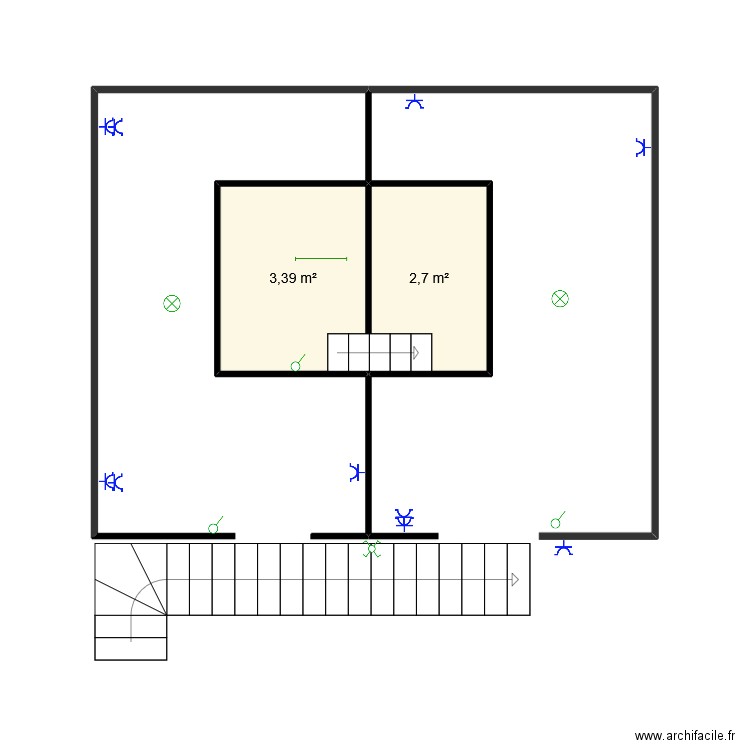 chaussee2. Plan de 2 pièces et 6 m2