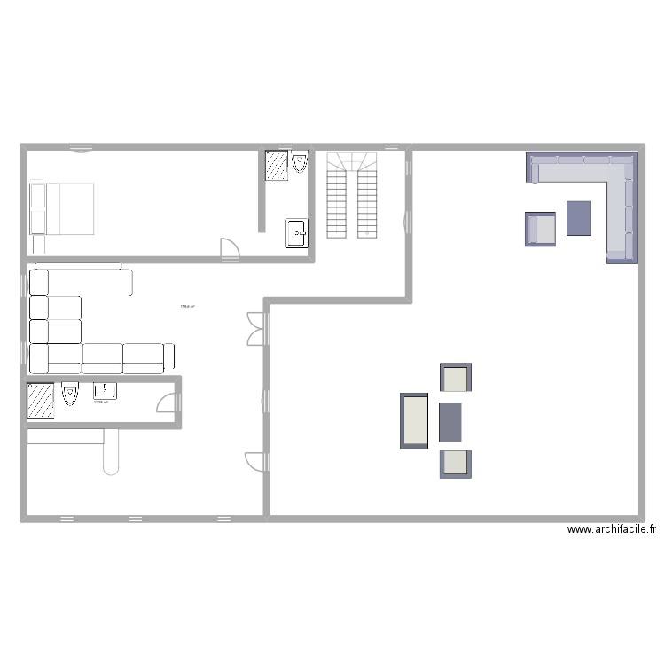 2eme tetouan. Plan de 2 pièces et 191 m2