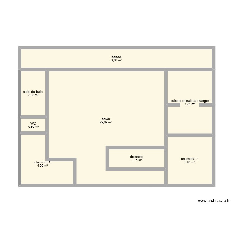 appart 1. Plan de 0 pièce et 0 m2