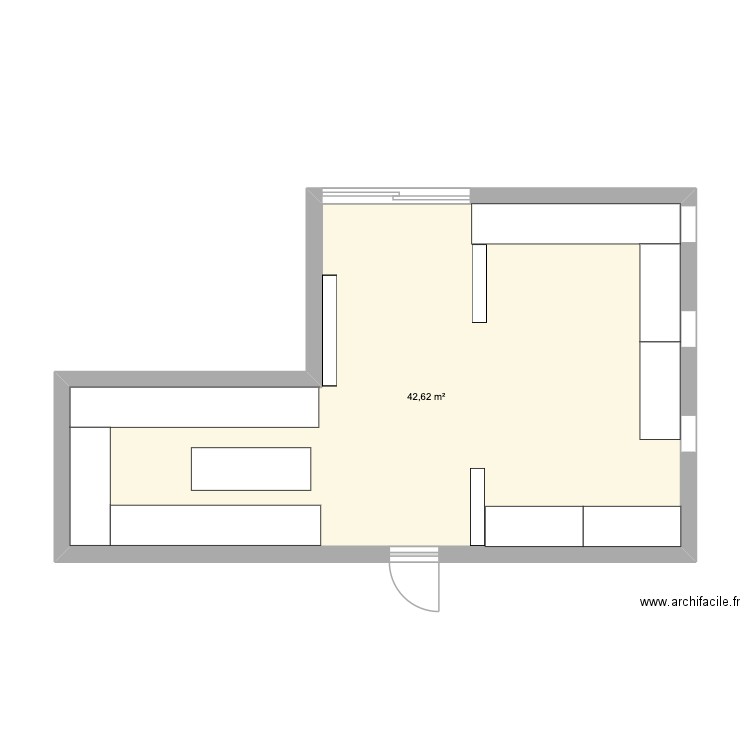 Plan Mend-me. Plan de 1 pièce et 43 m2