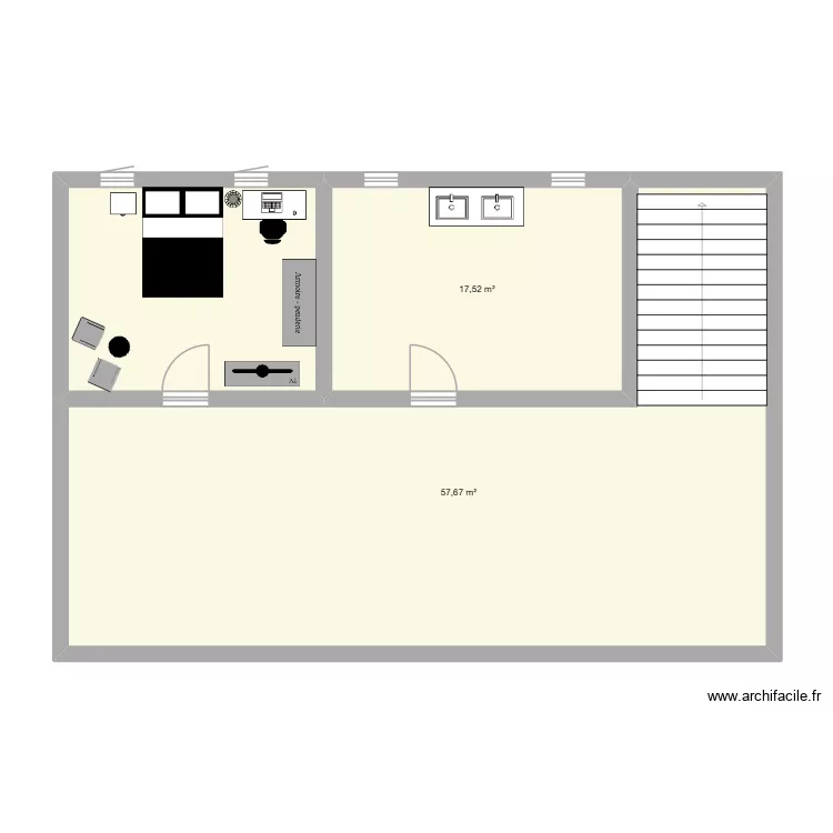 math. Plan de 3 et 89 m² math. Plan de 3 et 89 m²