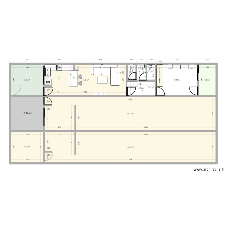 F2 Plan. Plan de 11 pièces et 182 m2