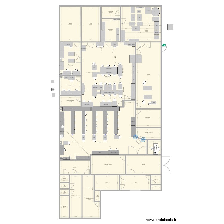 plan TRIBO 20240307. Plan de 31 pièces et 573 m2