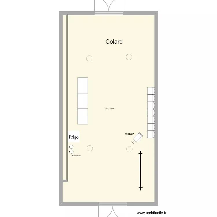 Salle Colard petite loge. Plan de 1 Pièce et 100 m² Salle Colard petite loge. Plan de 1 Pièce et 100 m²