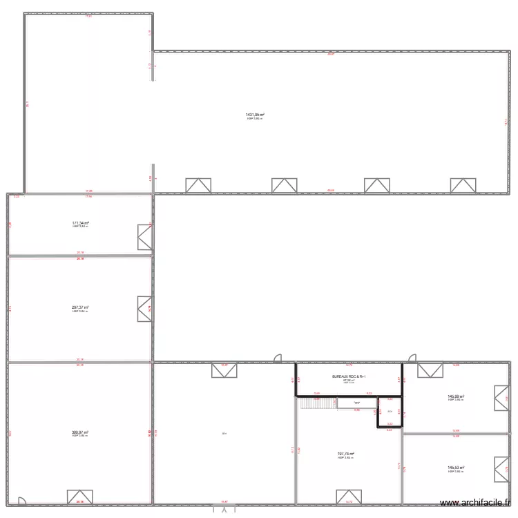 Lots apr&egrave;s d&eacute;coupage "Troc de L'ile". Plan de 11 Pièces et 3272 m²