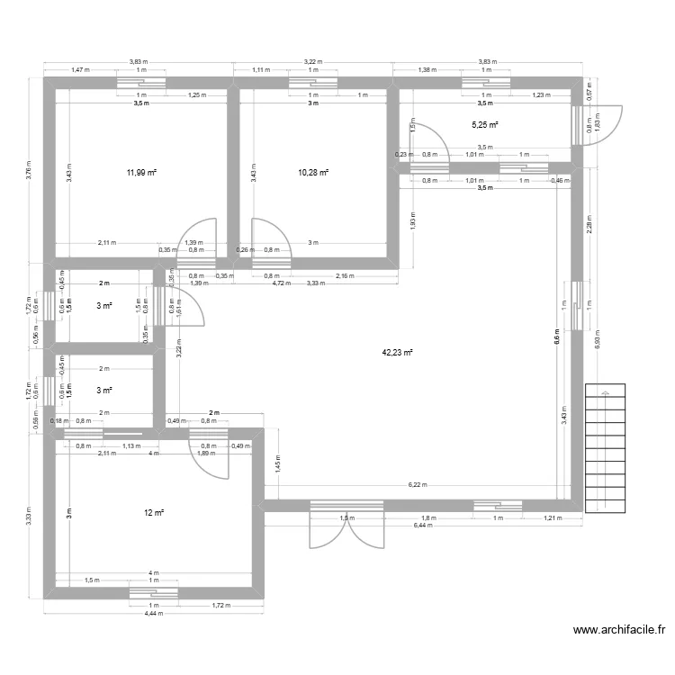 Plan. Plan de 7  et 88 m²