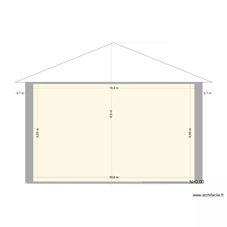 ecurie facade pignon avant/arriere. Plan de 1 et 71 m² ecurie facade pignon avant/arriere. Plan de 1 et 71 m²