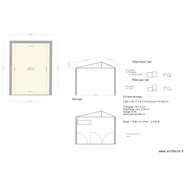 CombeBernardineBatimentExt. Plan de 1 pièce et 18 m2