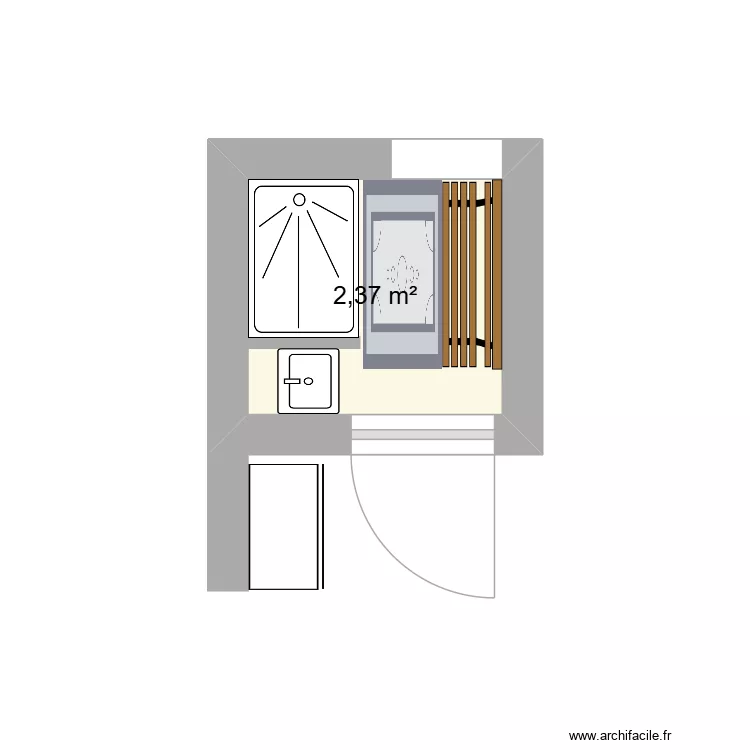 SANITAIRE MYRIUM. Plan de 1  et 2 m²