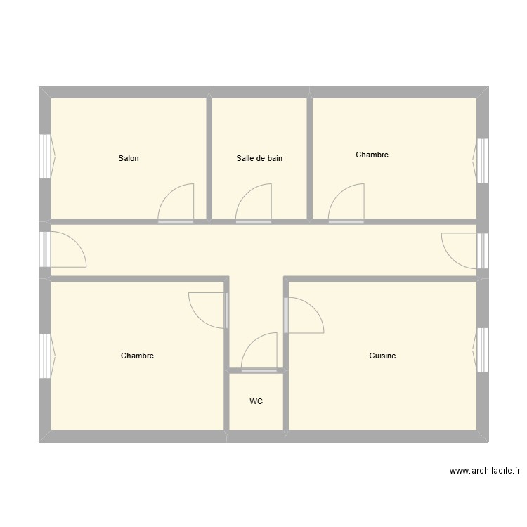 SALEM RDC. Plan de 6 pièces et 68 m2