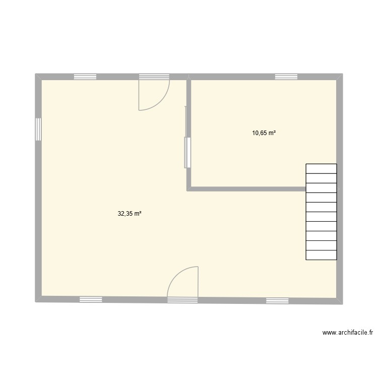maison 1. Plan de 2 pièces et 43 m2