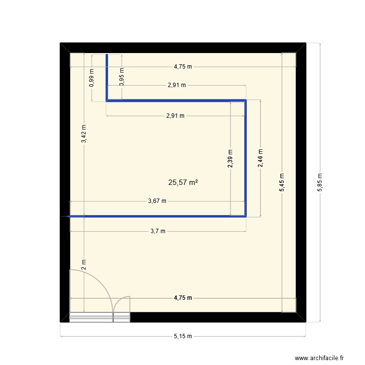 Camille. Plan de 1 pièce et 26 m2