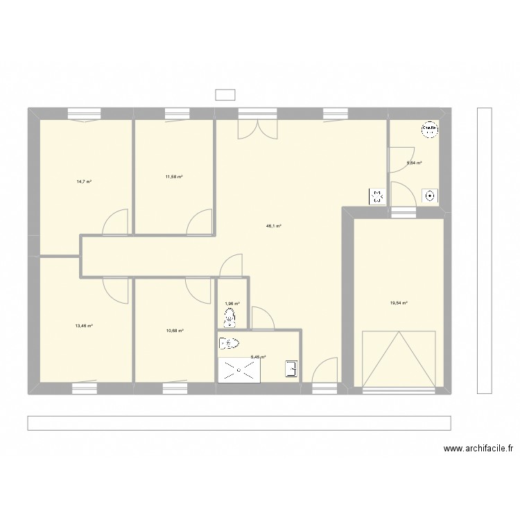 test1. Plan de 9 pièces et 129 m2