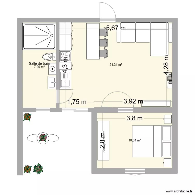 la bretagne. Plan de 3  et 42 m²