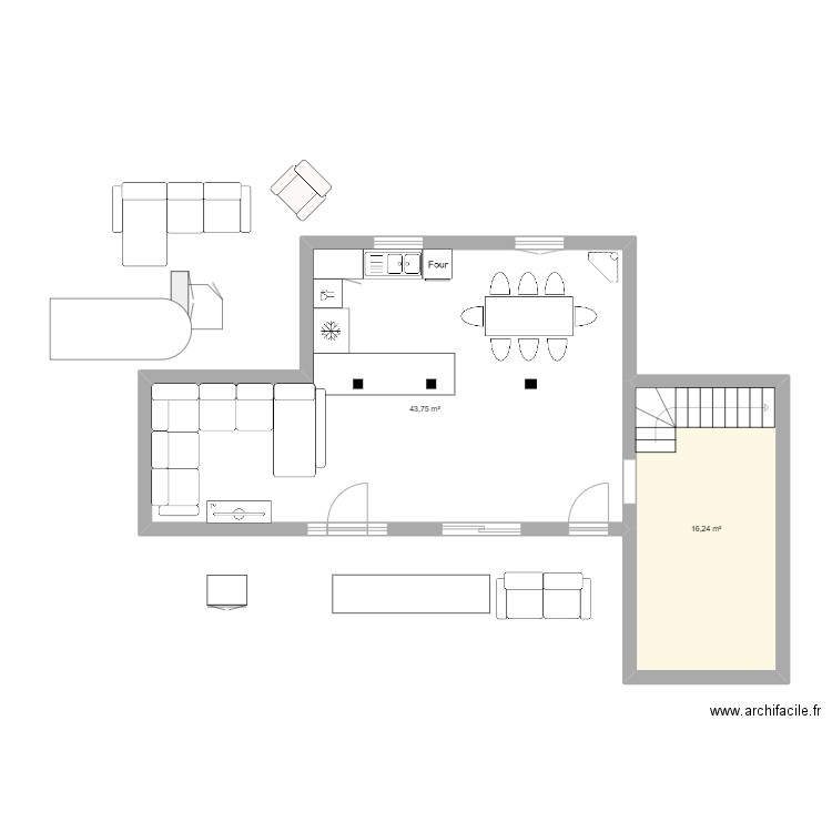 idées plans rdc futur. Plan de 2 pièces et 60 m2