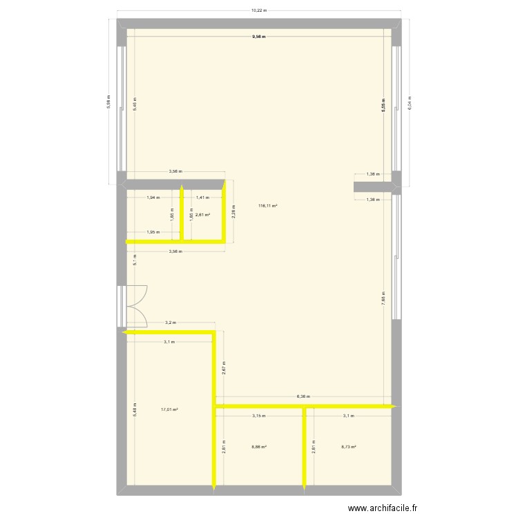 Local tecnosud. Plan de 5 pièces et 153 m2
