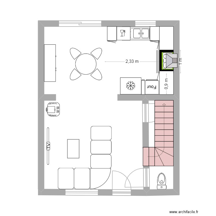 cuisine juju. Plan de 0 pièce et 0 m2