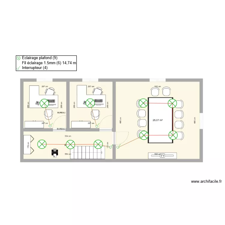 Projet Wide - int &eacute;clairage. Plan de 