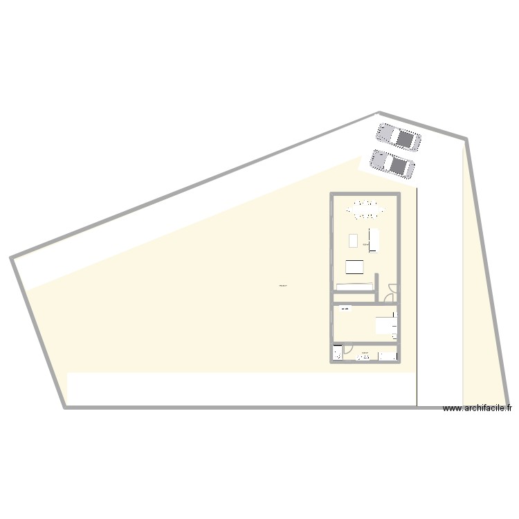 Maison La Gaillarde rectangle. Plan de 3 pièces et 964 m2