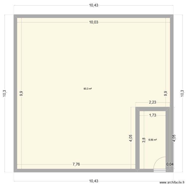 rak1. Plan de 2 pièces et 97 m2