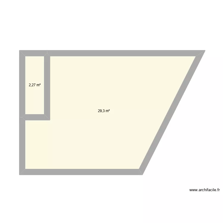 surface rdc solivage. Plan de 2  et 32 m²