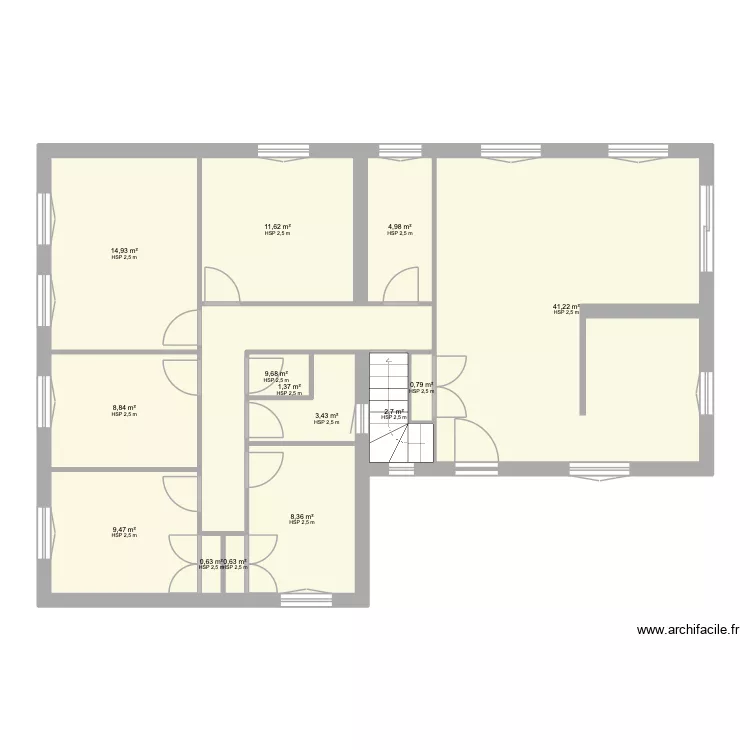 Plan R+1 cot&eacute; 2.0 sans cote. Plan de 