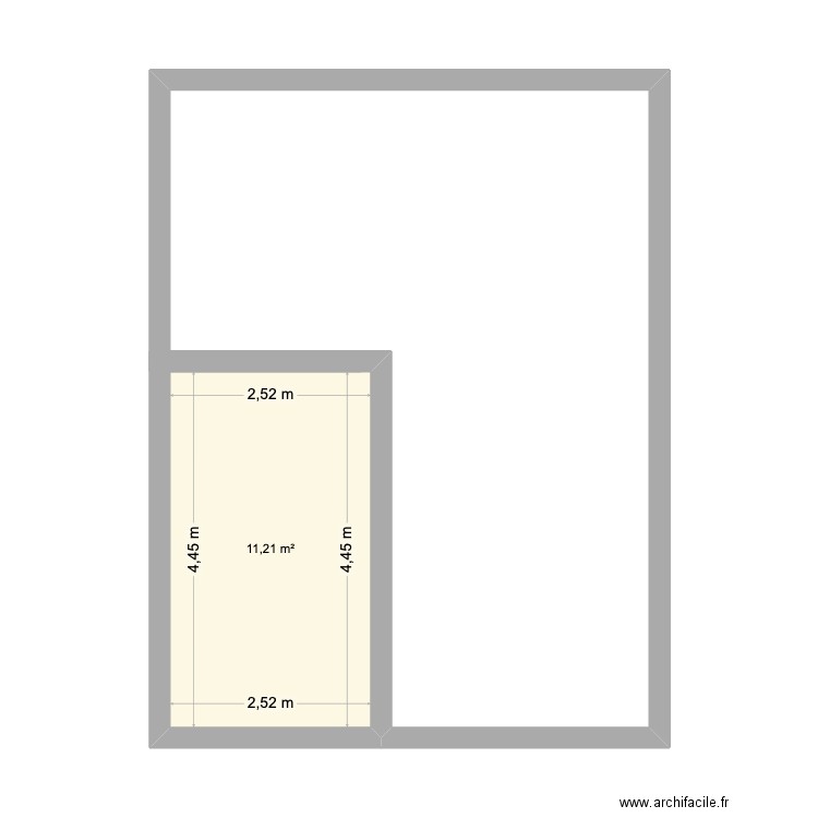 Essai. Plan de 1 pièce et 11 m2