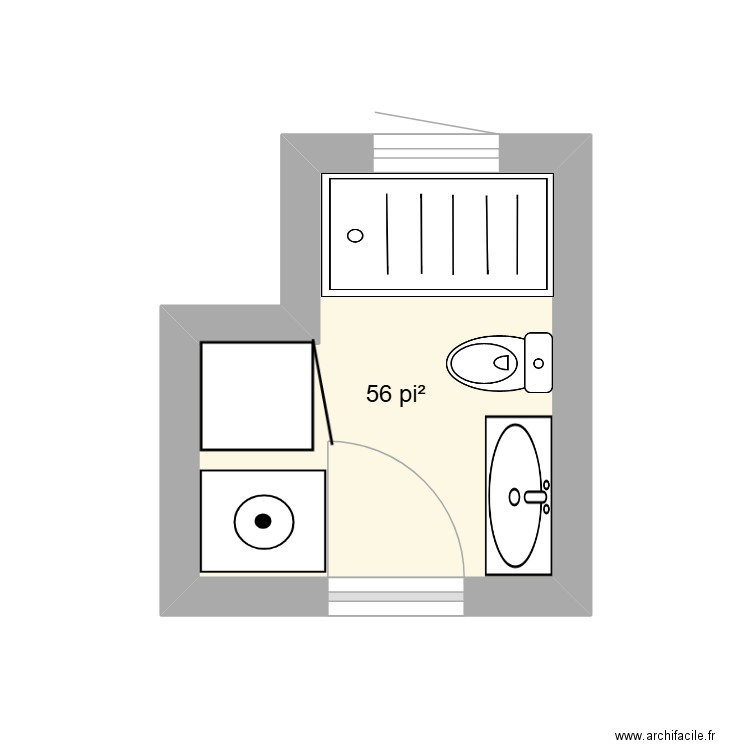 salle de bain. Plan de 1 pièce et 5 m2