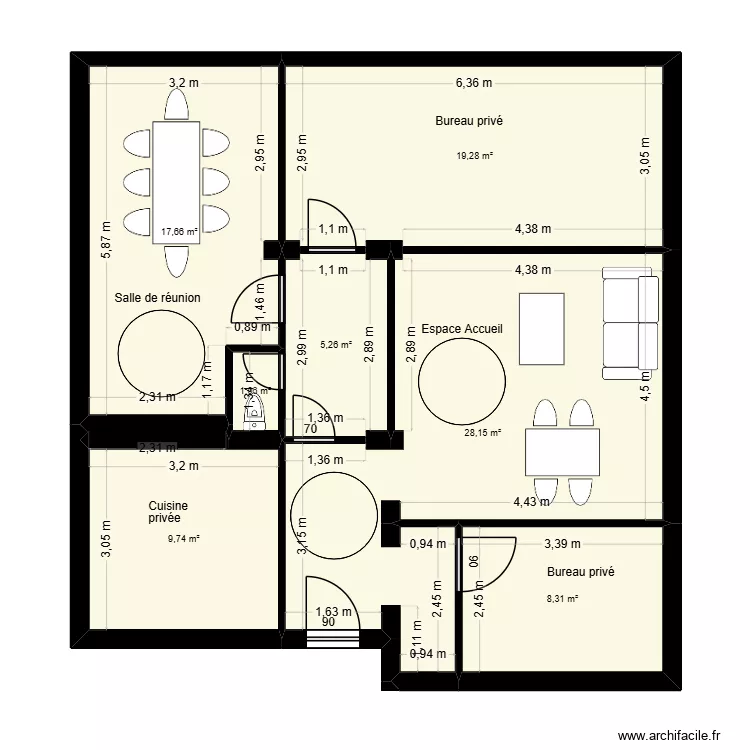 14 Lisieux. Plan de 8  et 90 m²