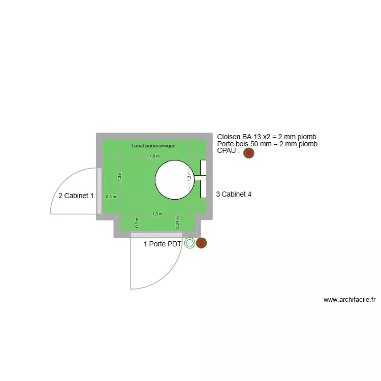 30894 Local panoramique. Plan de 1  et 3 m²