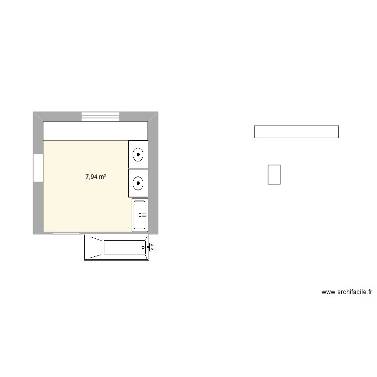 Plan buanderie novembre 2025. Plan de 1 pièce et 8 m2