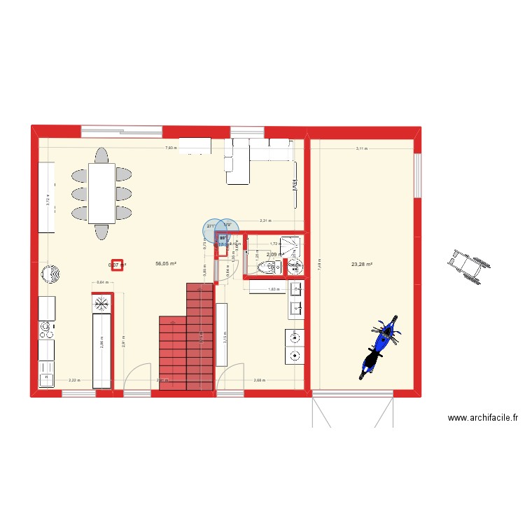 papa 4. Plan de 5 pièces et 82 m2