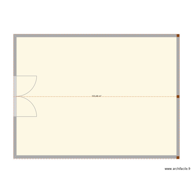 toit bat. Plan de 1 pièce et 103 m2