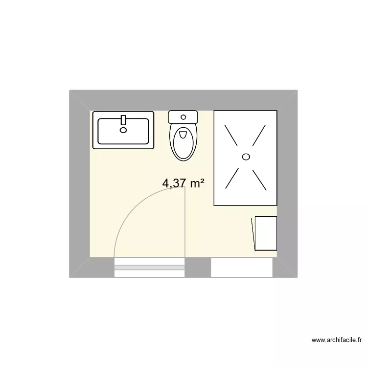 Salle de bain. Plan de 1 et 4 m² Salle de bain. Plan de 1 et 4 m²