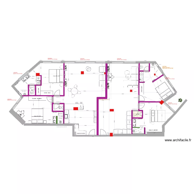 Faros verdes plano avec extensions max 290126 ba&ntilde;o 1. Plan de 1  et 1 m²